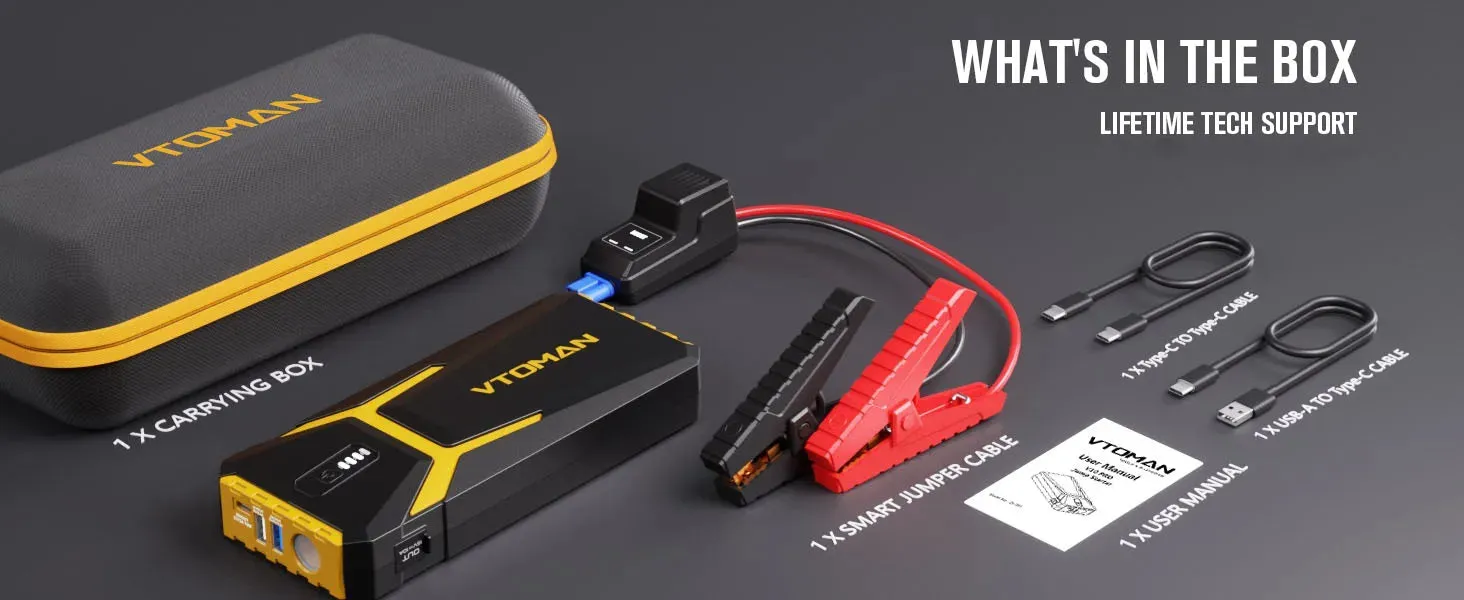 2000A Portable Car Jump Starter Power Bank with LED and USB