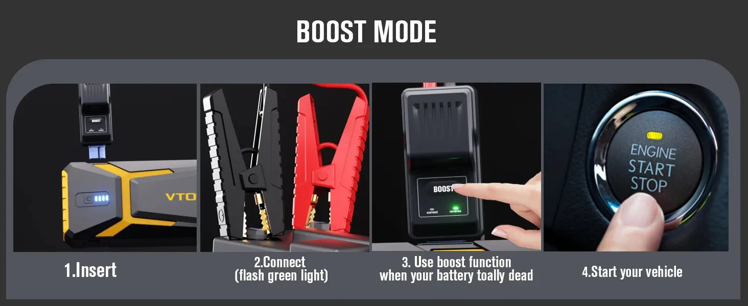 2000A Portable Car Jump Starter Power Bank with LED and USB