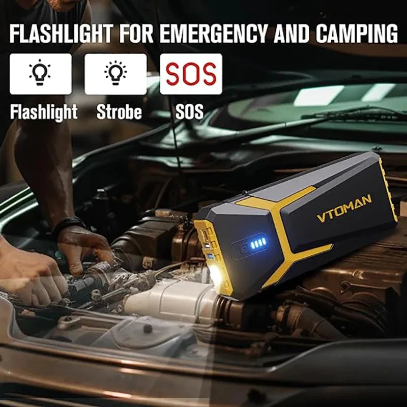 2000A Portable Car Jump Starter Power Bank with LED and USB