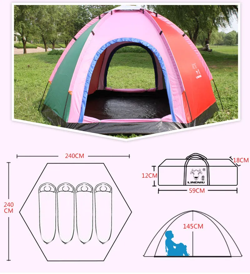5-8 Person Camping Tent Waterproof Weather Resistant Hiking Tents