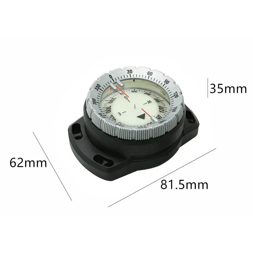 50M Underwater Diving Compass Luminous Dive Wrist Compass Waterproof Navigation Tool with Elastic Rope for Outdoor Camping