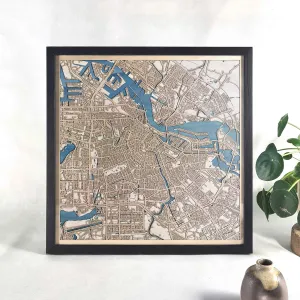 Amsterdam Wooden Map