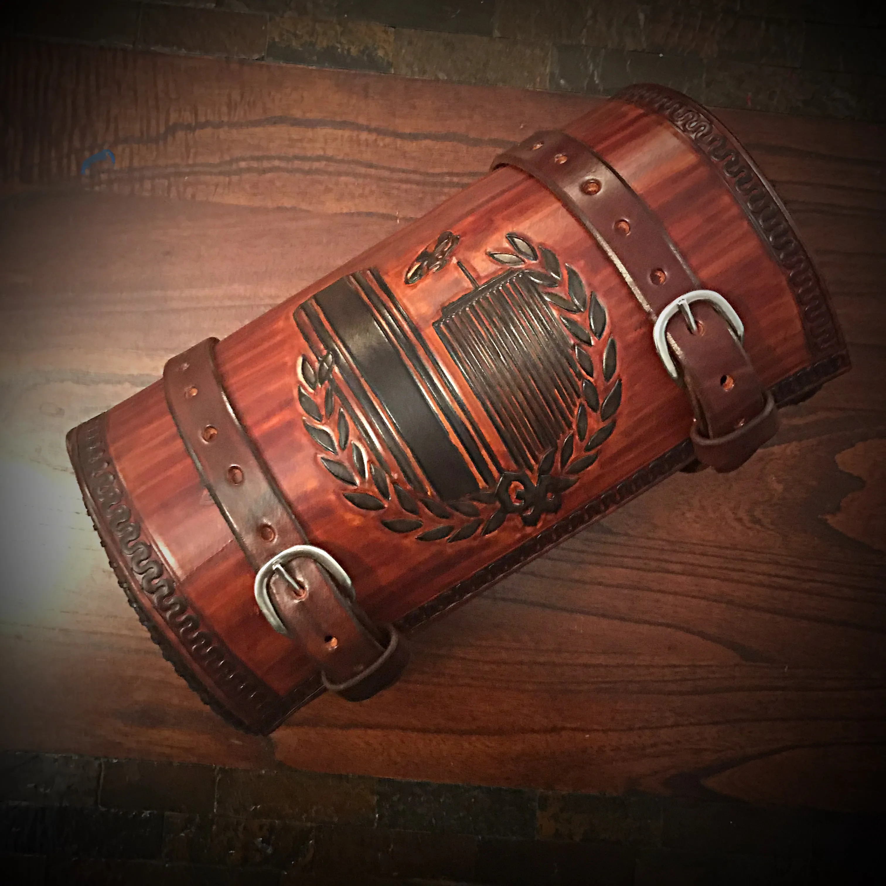 Bedroll Case for Motorcycles - Custom Art Brown