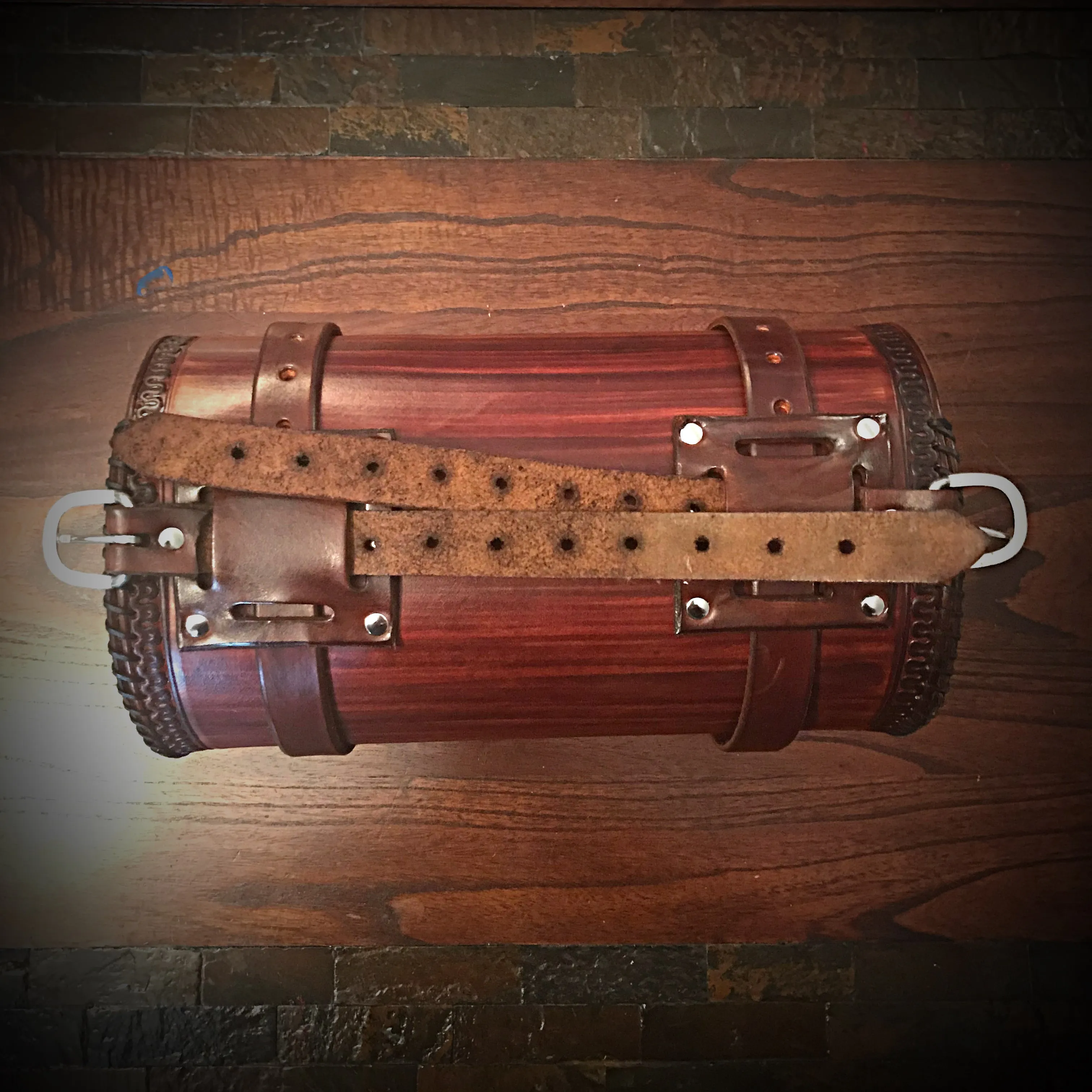 Bedroll Case for Motorcycles - Custom Art Brown