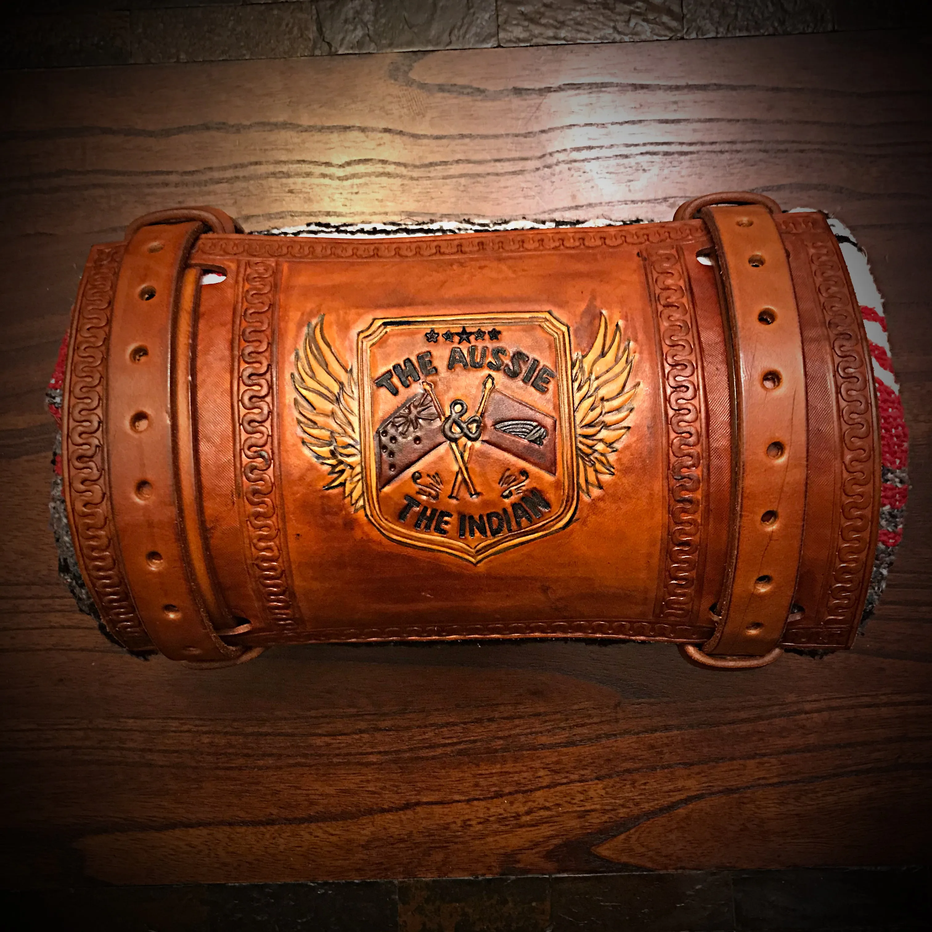 Bedroll for Motorcycles - Generation 2 Custom Art Indian Tan