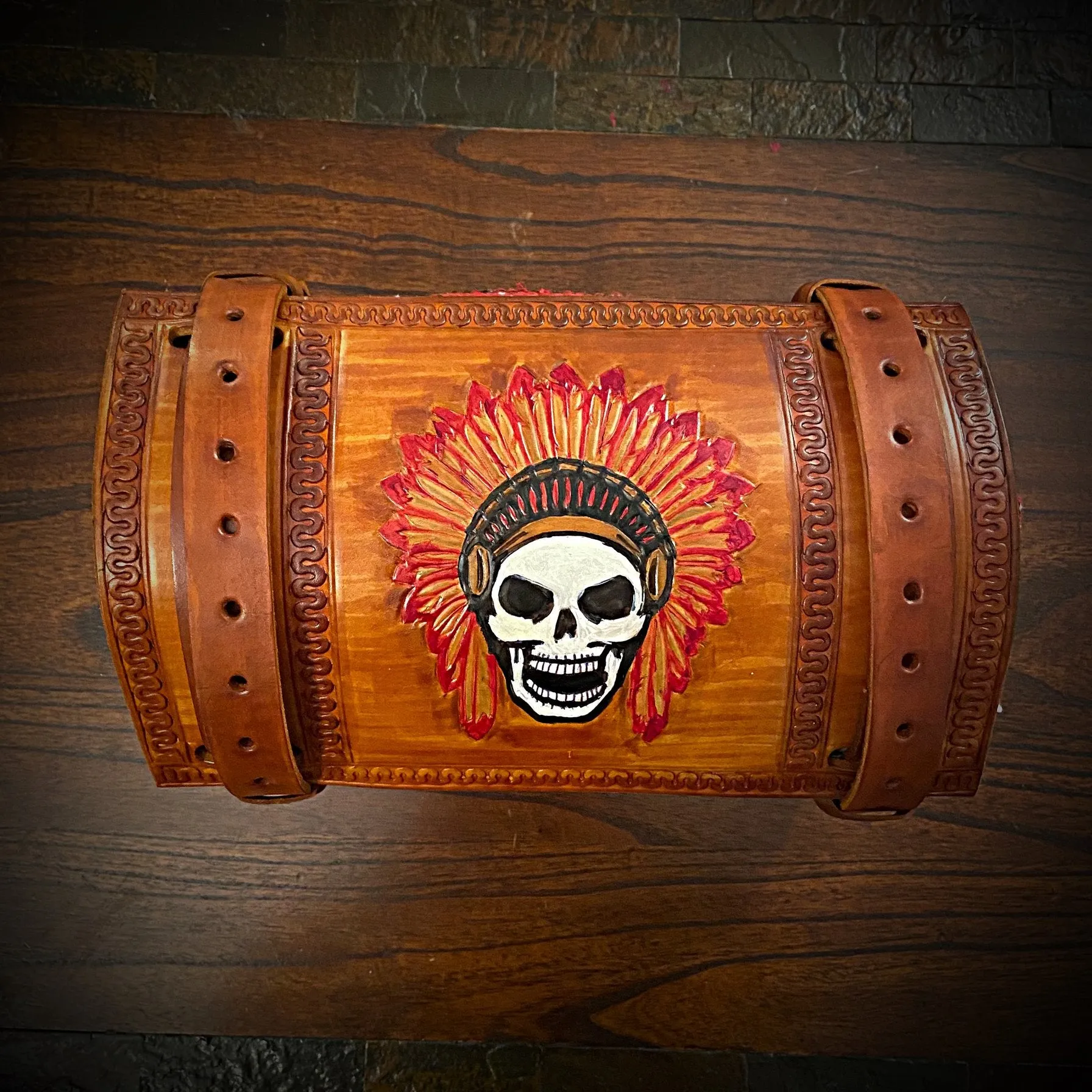 Bedroll for Motorcycles - Generation 2 Custom Art Indian Tan