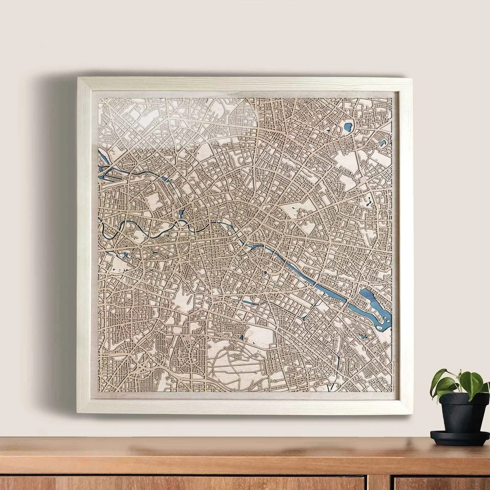 Berlin Wooden Map