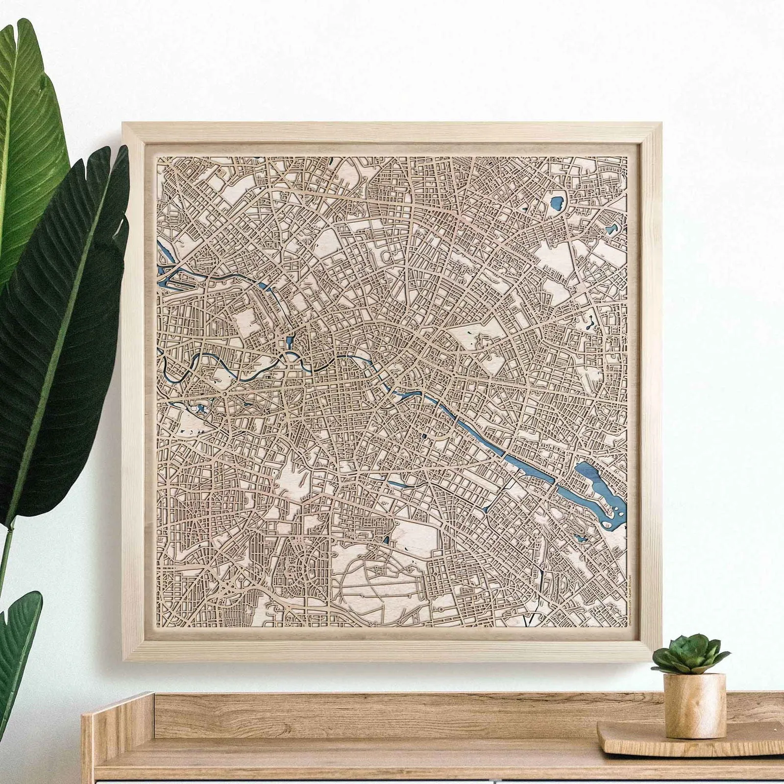Berlin Wooden Map