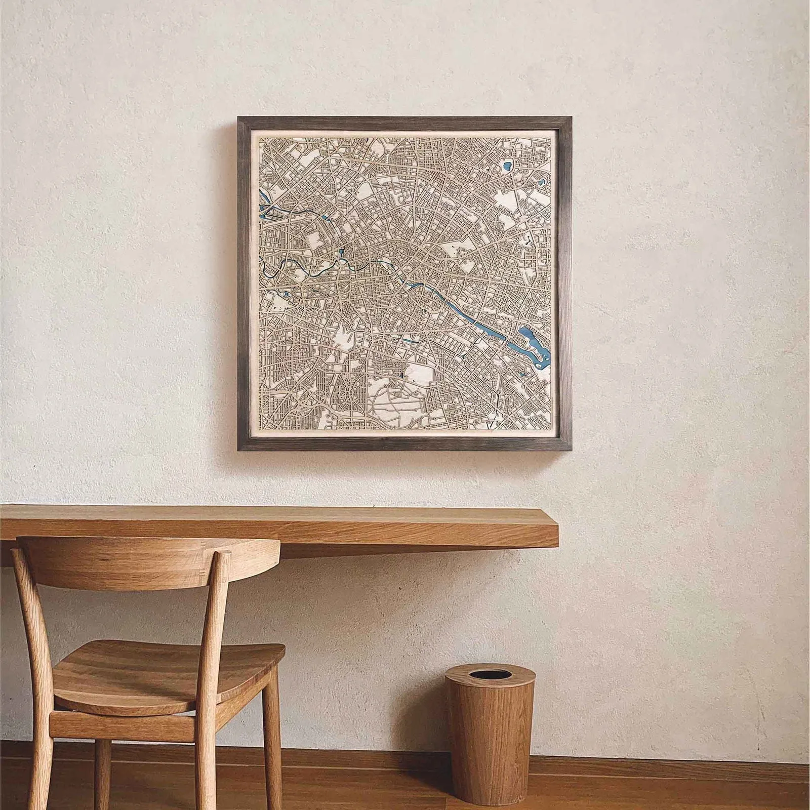 Berlin Wooden Map