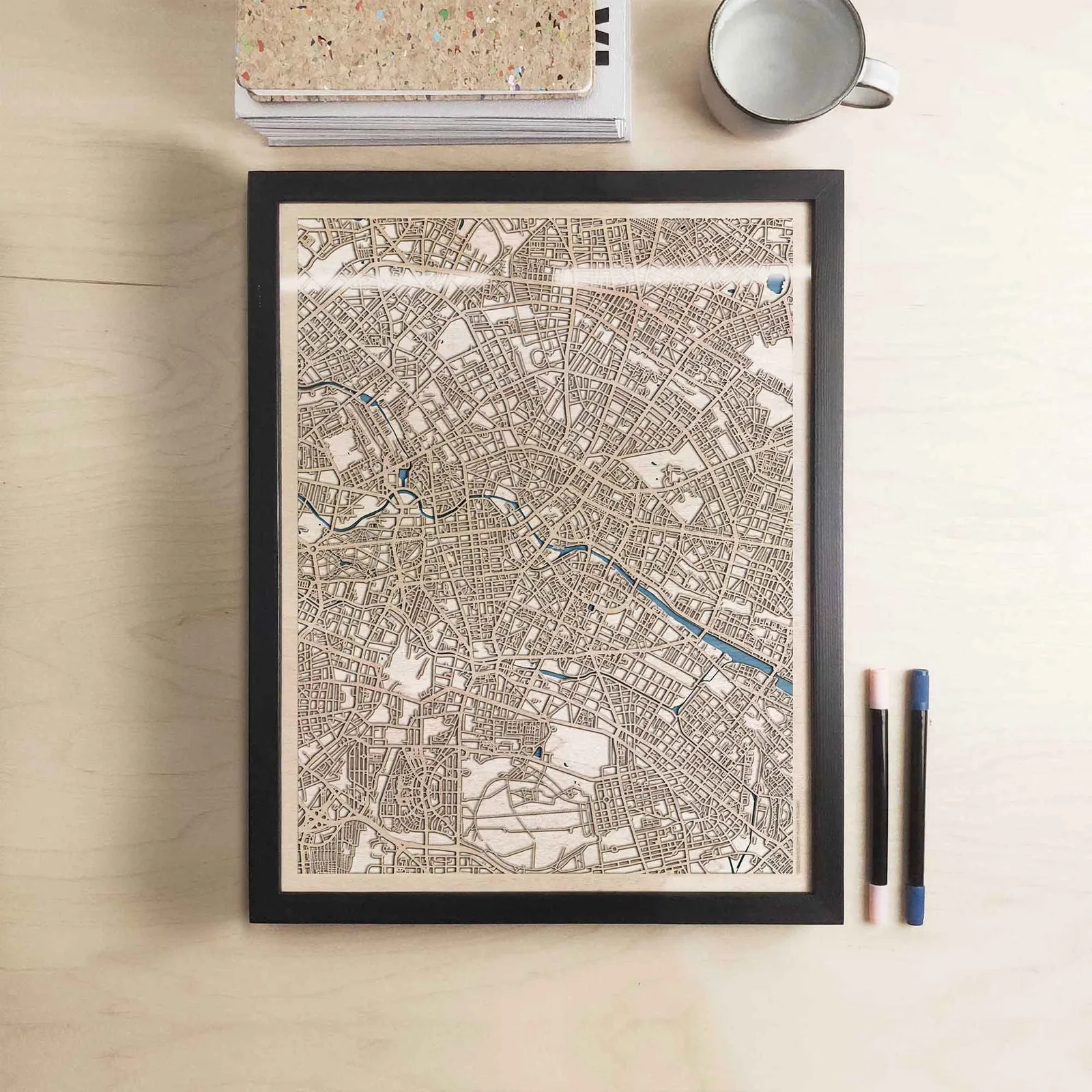 Berlin Wooden Map