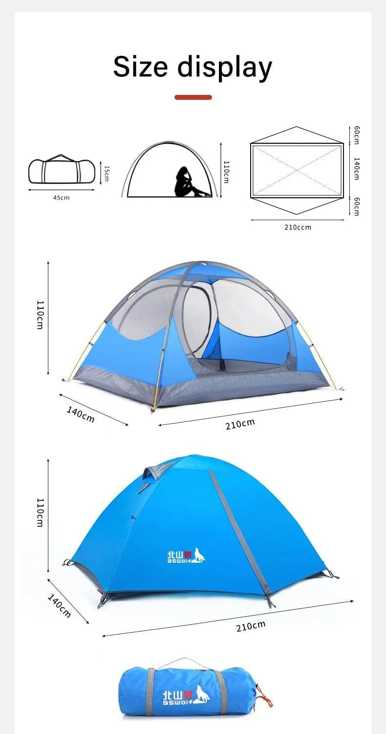 Bicycle Bike Packing Tent BSWOLF 2-Person Lightweight