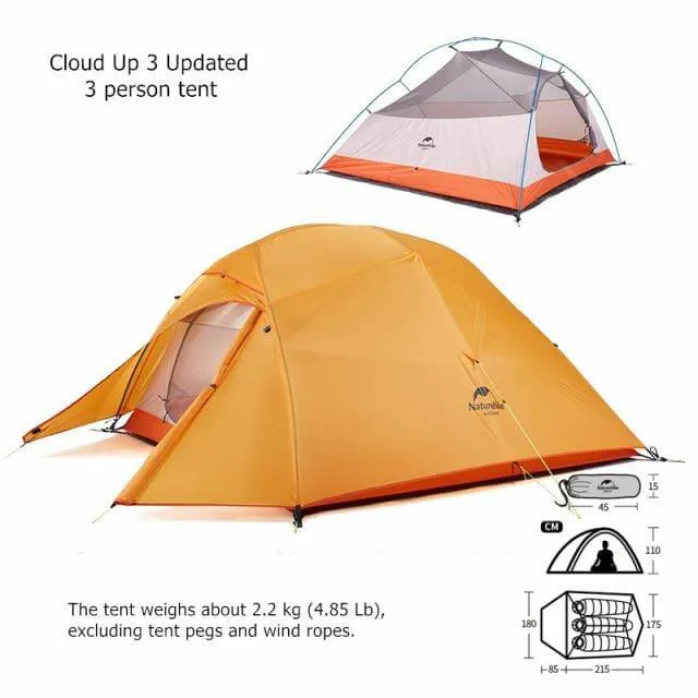 Bicycle Bike Packing Tents Naturehike Cloud Up Camping Tent 1-2-3 person Backpacking Tent