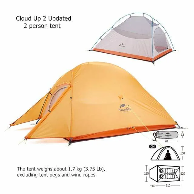 Bicycle Bike Packing Tents Naturehike Cloud Up Camping Tent 1-2-3 person Backpacking Tent