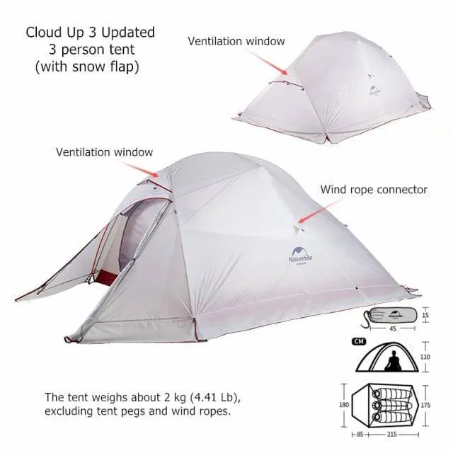 Bicycle Bike Packing Tents Naturehike Cloud Up Camping Tent 1-2-3 person Backpacking Tent