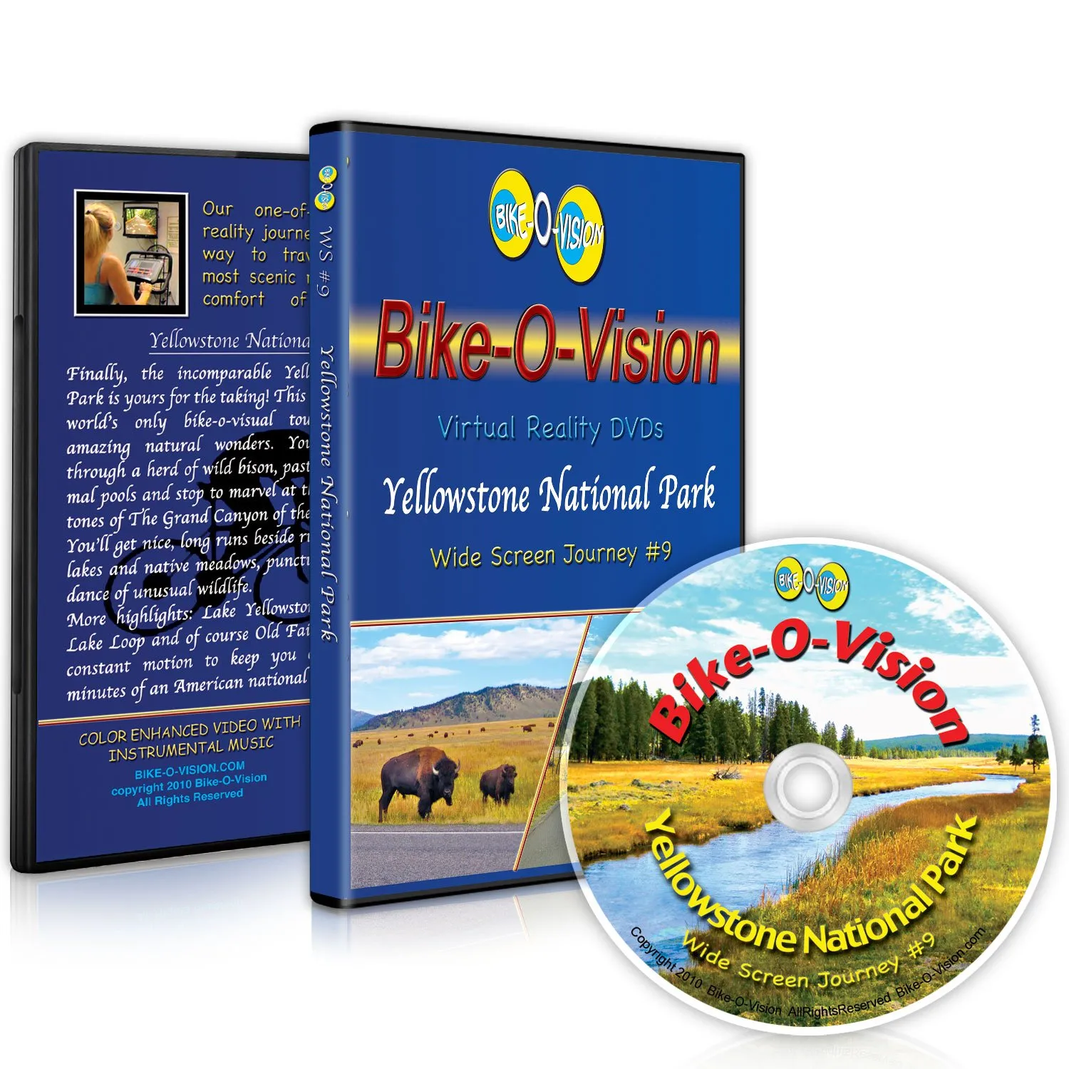 Bike-O-Vision - Virtual Cycling Adventure - Yellowstone National Park - Perfect for Indoor Cycling and Treadmill Workouts - Cardio Fitness Scenery Video (Widescreen DVD #9)