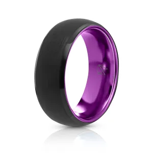 Black Tungsten Ring - Resilient Purple