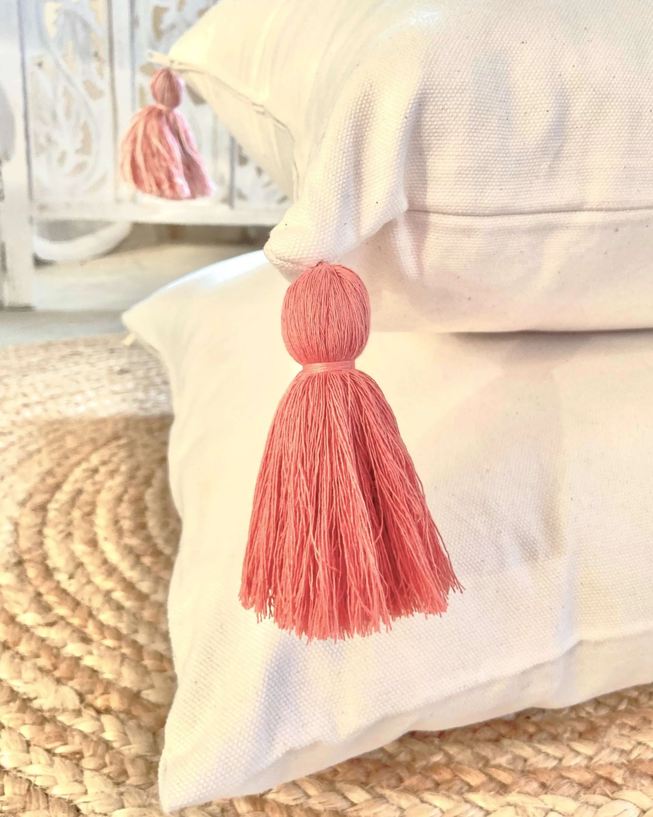 Boho Hanging Hammock Chair Swing with Tassels | LILY PINK