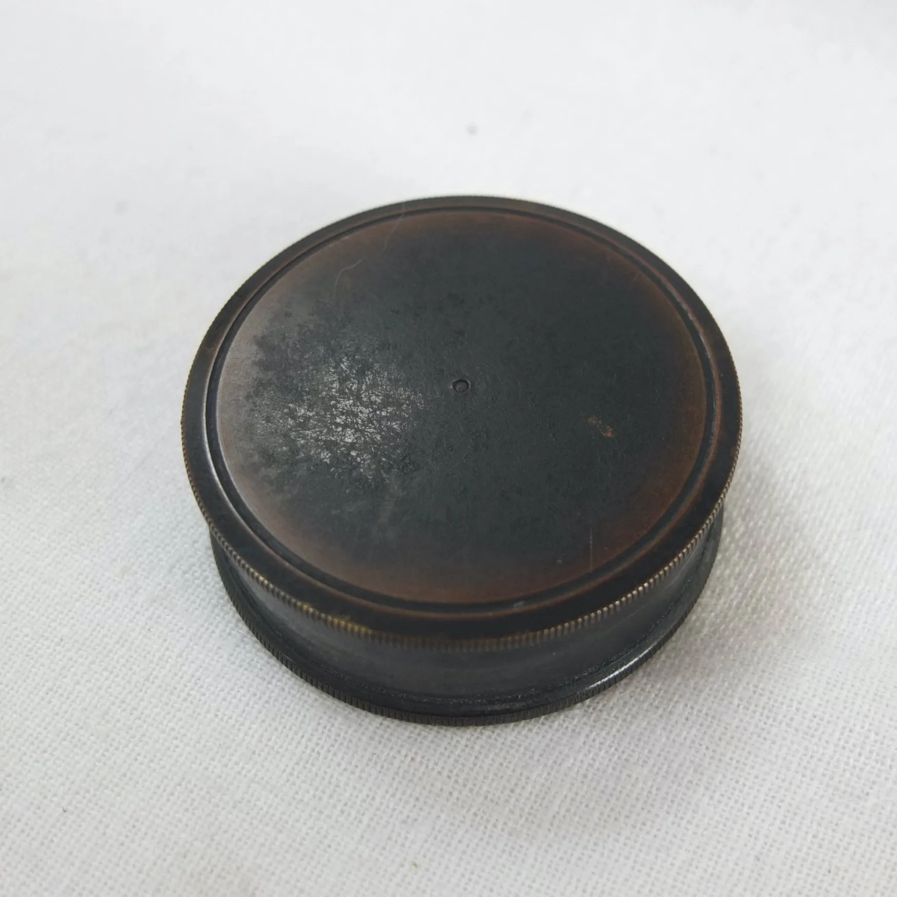 Brass Box Ceramic Dial Pocket Compass c.1900