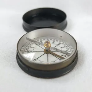 Brass Box Ceramic Dial Pocket Compass c.1900