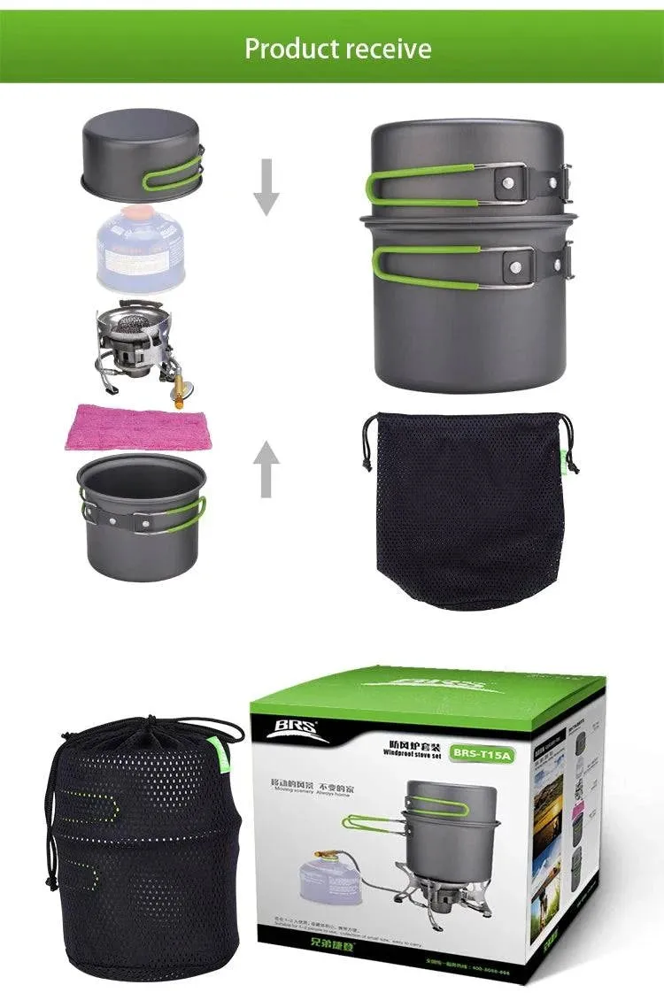 BRS-T15A Outdoor Windproof Gas Carrying Stove Picnic Stove Cooking Set Camping Stove Gas Picnic Equipment