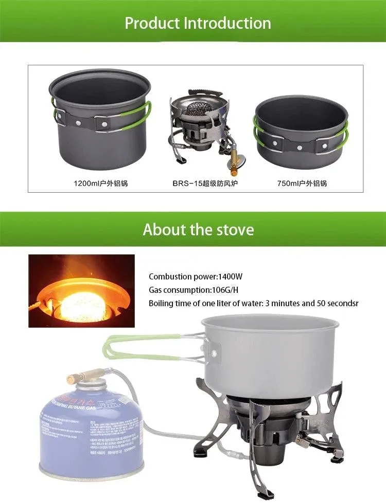 BRS-T15A Outdoor Windproof Gas Carrying Stove Picnic Stove Cooking Set Camping Stove Gas Picnic Equipment