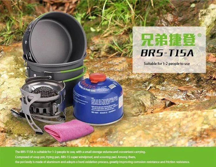 BRS-T15A Outdoor Windproof Gas Carrying Stove Picnic Stove Cooking Set Camping Stove Gas Picnic Equipment