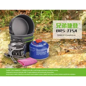 BRS-T15A Outdoor Windproof Gas Carrying Stove Picnic Stove Cooking Set Camping Stove Gas Picnic Equipment