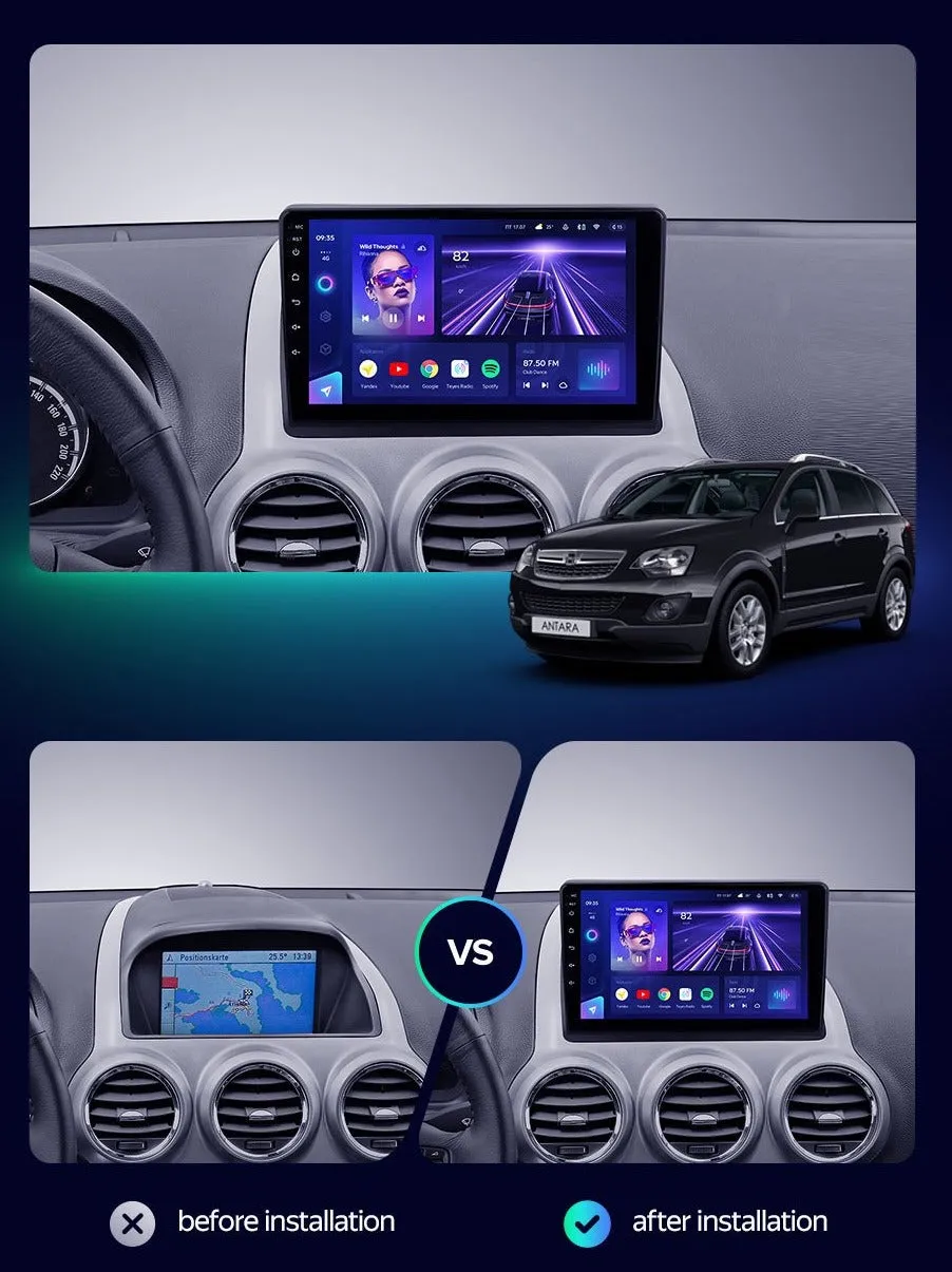 Car Dealz 10.2" Android 12.0 For Opel Antara 1 2006 - 2017 In Dash Plus OEM Fascia