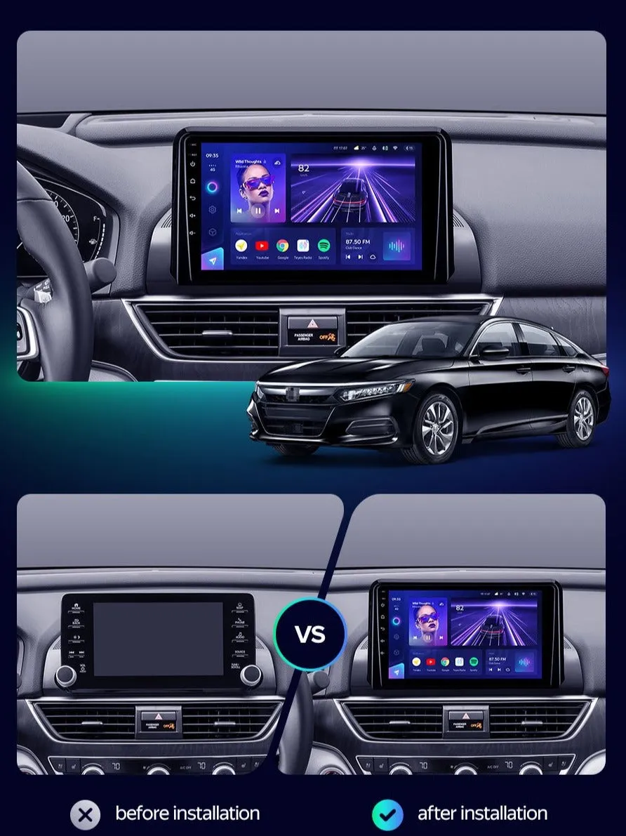 Car Dealz Elite 4G Data Model 10.2" Android 12.0 For Honda Accord 10 CV X 2017 - 2021 In Dash Plus OEM Fascia