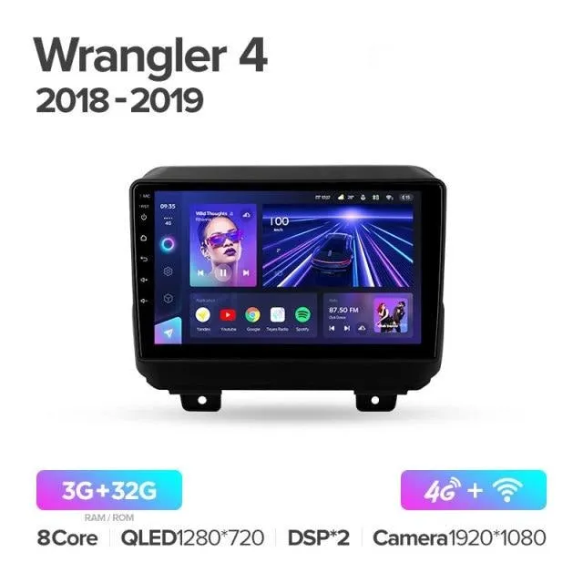 Car Dealz Elite 4G Data Model 10.2" Android 12.0 For Jeep Wrangler 4 JL 2018-2019 In Dash Plus OEM Fascia