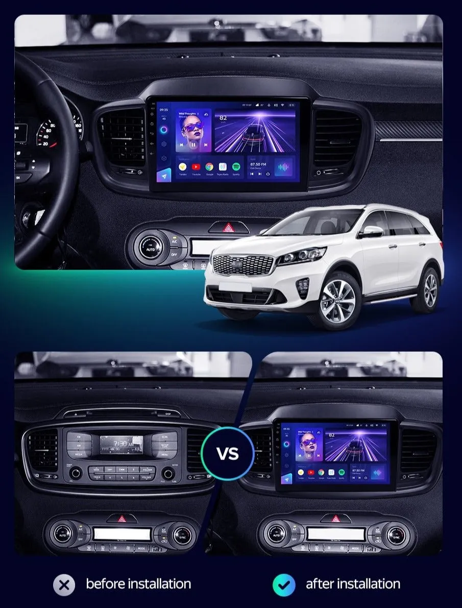 Car Dealz Elite 4G Data Model 10.2" Android 12.0 For Kia Sorento 3 2014 - 2017 In Dash Plus OEM Fascia