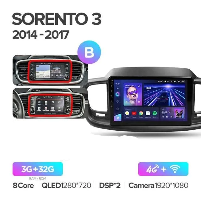 Car Dealz Elite 4G Data Model 10.2" Android 12.0 For Kia Sorento 3 2014 - 2017 In Dash Plus OEM Fascia
