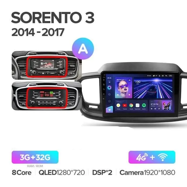 Car Dealz Elite 4G Data Model 10.2" Android 12.0 For Kia Sorento 3 2014 - 2017 In Dash Plus OEM Fascia