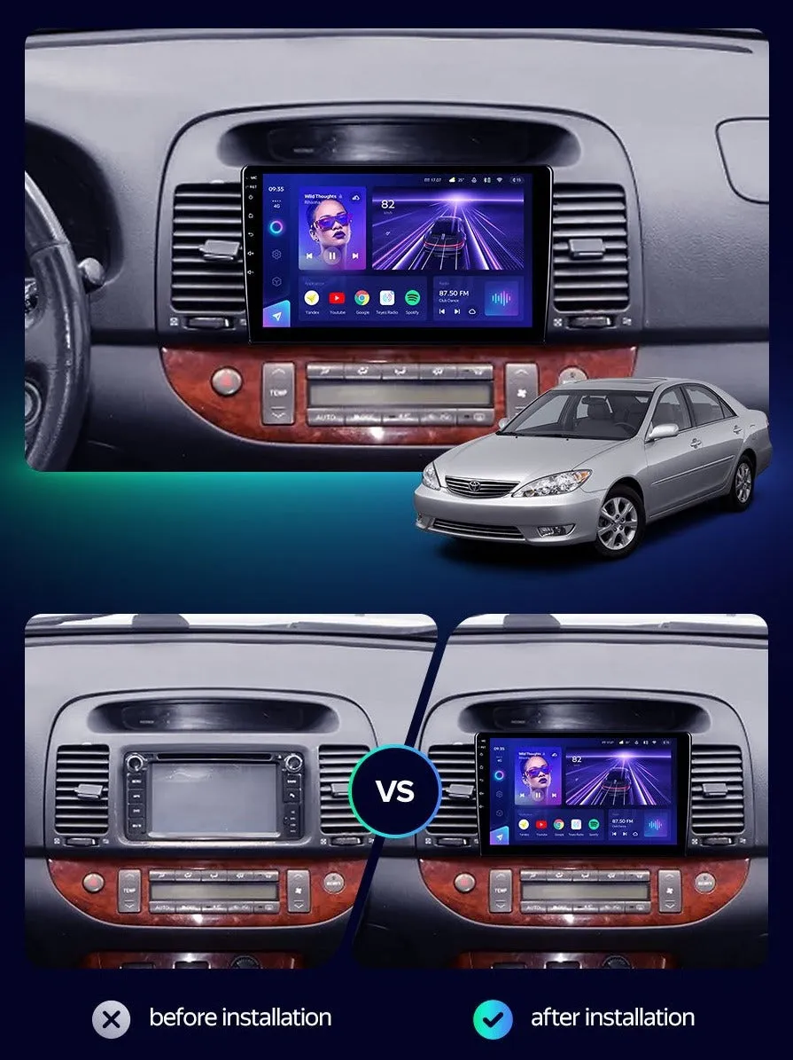 Car Dealz Elite 4G Model 10.2" Android 12.0 For Toyota Camry 5 XV 30 2001 - 2006 In Dash Plus OEM Fascia