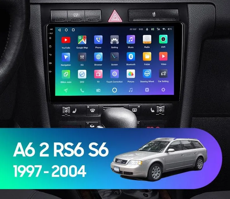 Car Dealz Premium Advanced 4G Data Model 10.2" Android 10.0 For Audi A6 C5 1997 - 2004 S6 2 1999 - 2004 RS6 1 2002 - 2006 GPS Bluetooth Car Player Navigation Radio Stereo DVD Head Unit In Dash Plus OEM Fascia