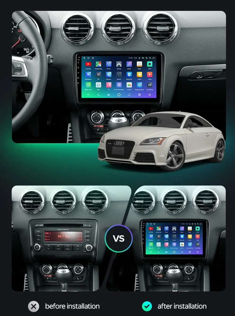 Car Dealz Premium Advanced 4G Data Model 10.2" Android 10.0 For Audi TT 2 8J 2006 - 2014 GPS Bluetooth Car Player Navigation Radio Stereo DVD Head Unit In Dash Plus OEM Fascia