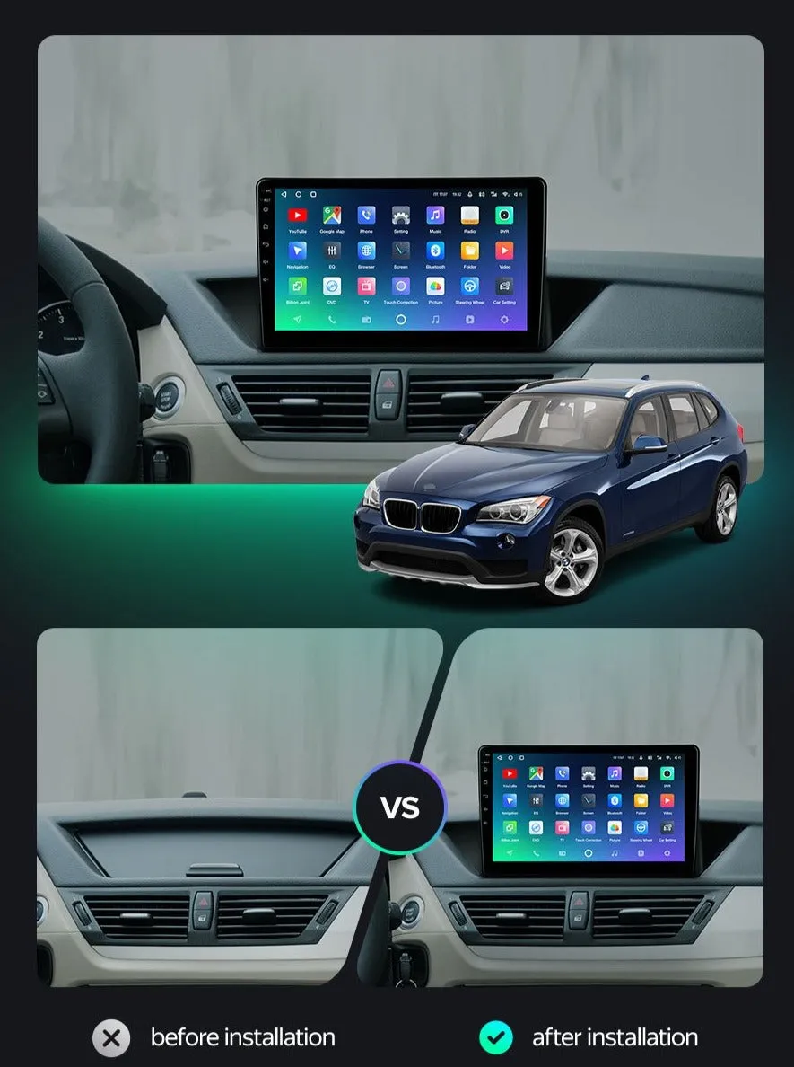 Car Dealz Premium Advanced 4G Data Model 10.2" Android 12.0 For BMW X1 E84 2009 - 2012 In Dash Plus OEM Fascia