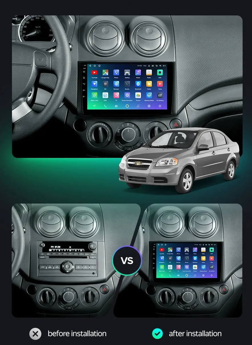 Car Dealz Premium Advanced 4G Data Model 10.2" Android 12.0 For Chevrolet Holden Aveo T250 2006 - 2012 In Dash Plus OEM Fascia