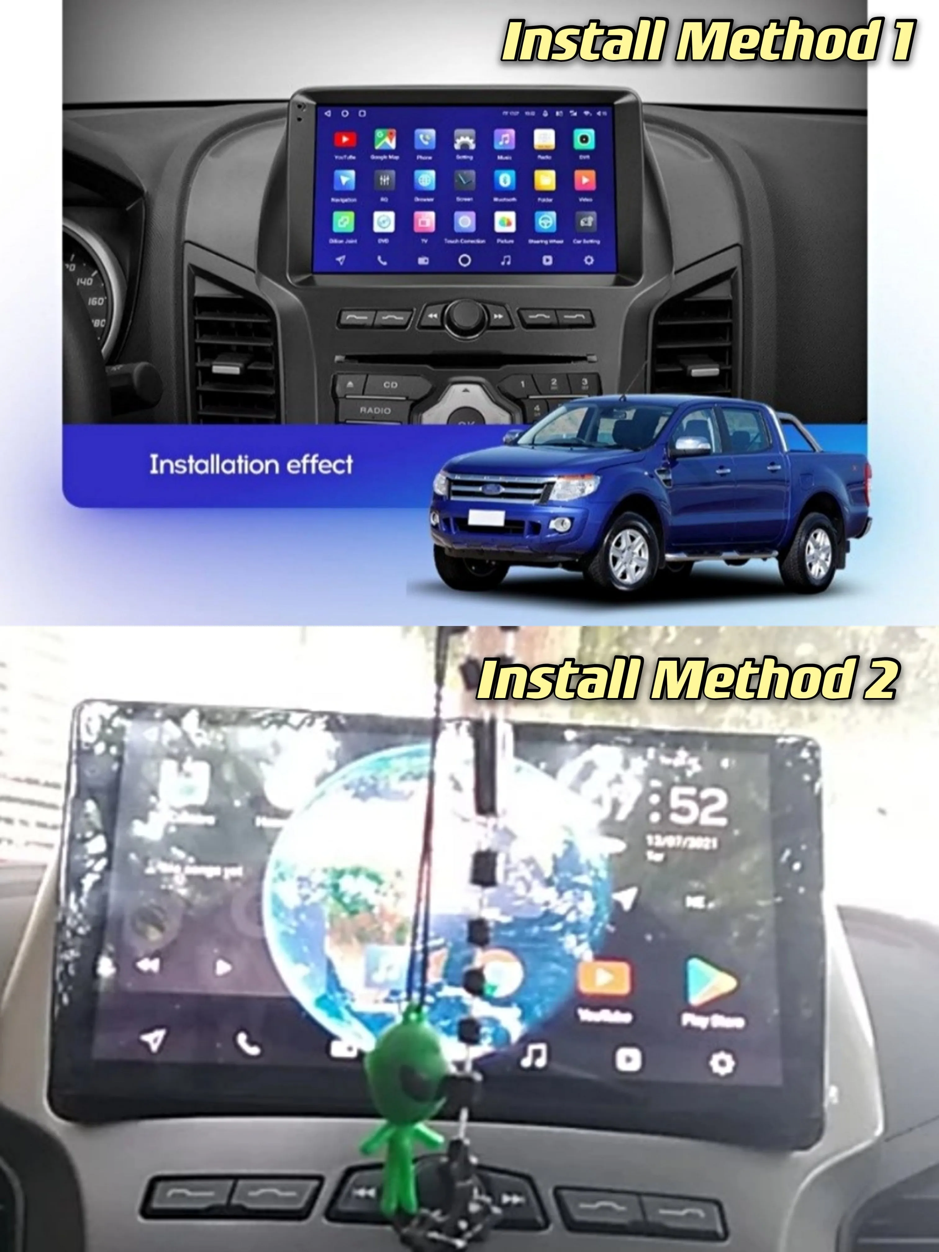 Car Dealz Premium Advanced 4G Data Model 10.2" Android 12.0 For Ford Ranger 3 2011 - 2015 In Dash Plus OEM Fascia