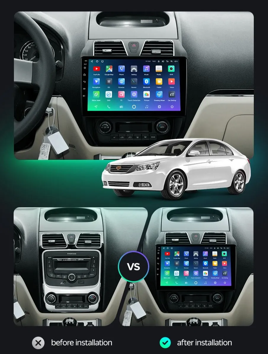 Car Dealz Premium Advanced 4G Data Model 10.2" Android 12.0 For Geely Emgrand EC7 1 2009 - 2016 In Dash Plus OEM Fascia