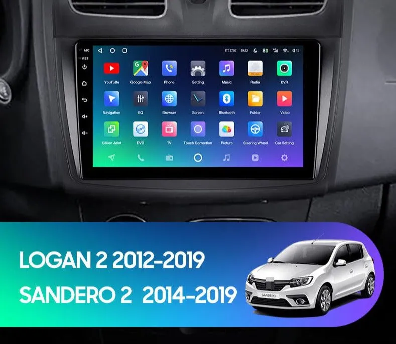 Car Dealz Premium Advanced 4G Data Model 10.2" Android 12.0 For Renault Logan 2 2012 - 2019 Sandero 2 2014 - 2019