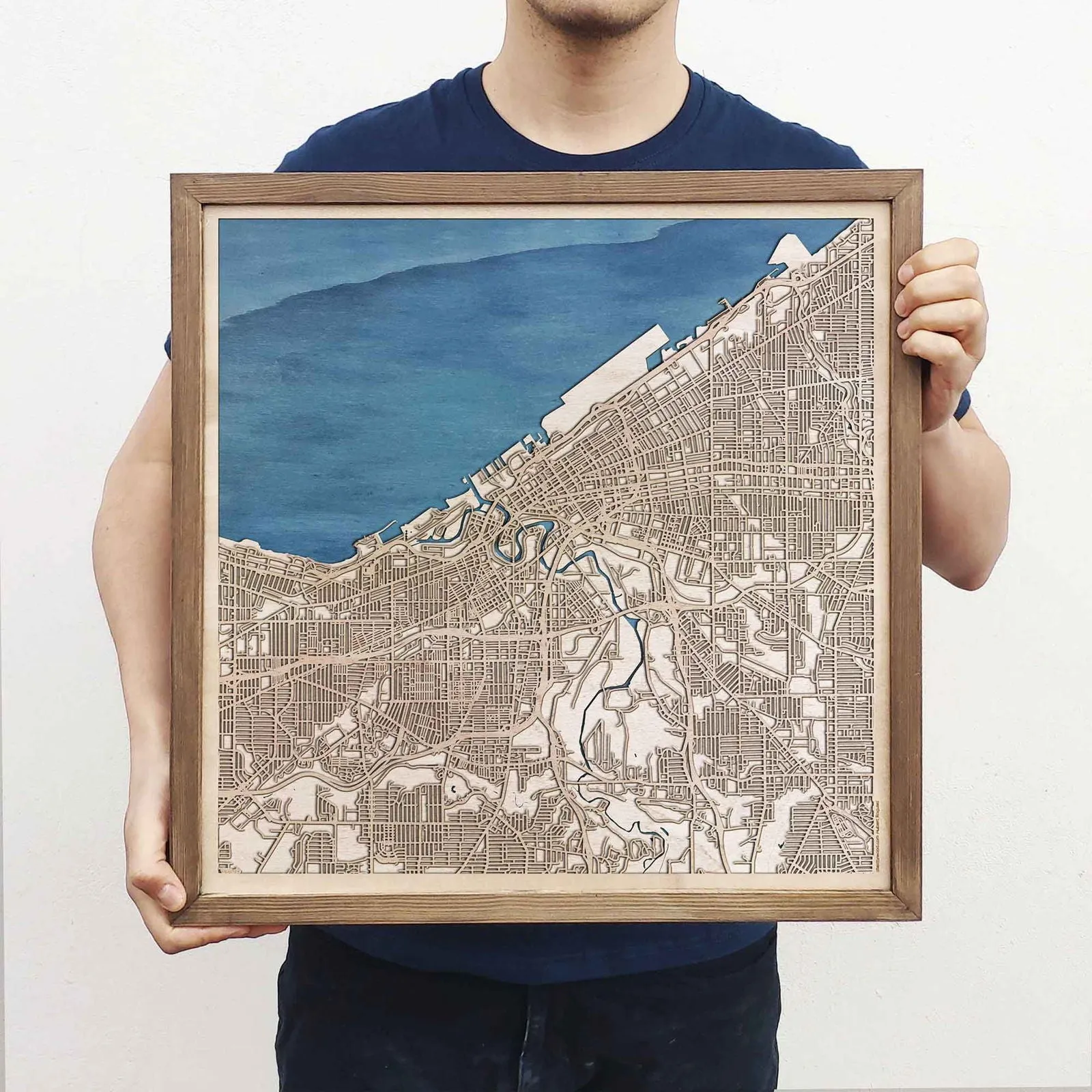 Cleveland Wooden Map