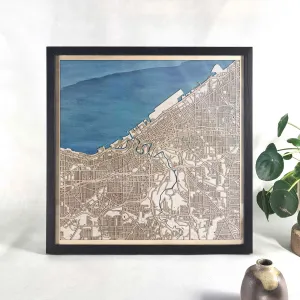 Cleveland Wooden Map