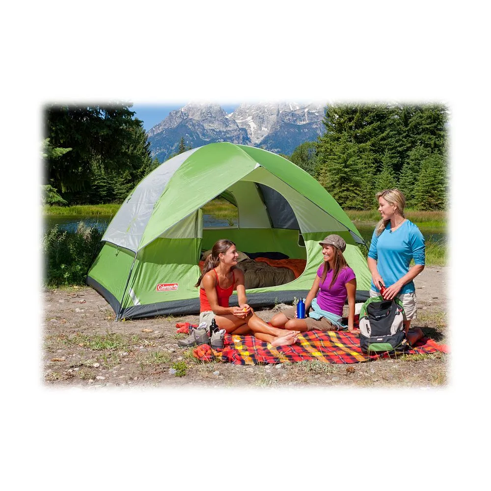 Coleman 6-Person Sundome Dome Camping Tent, 1 Room, Green