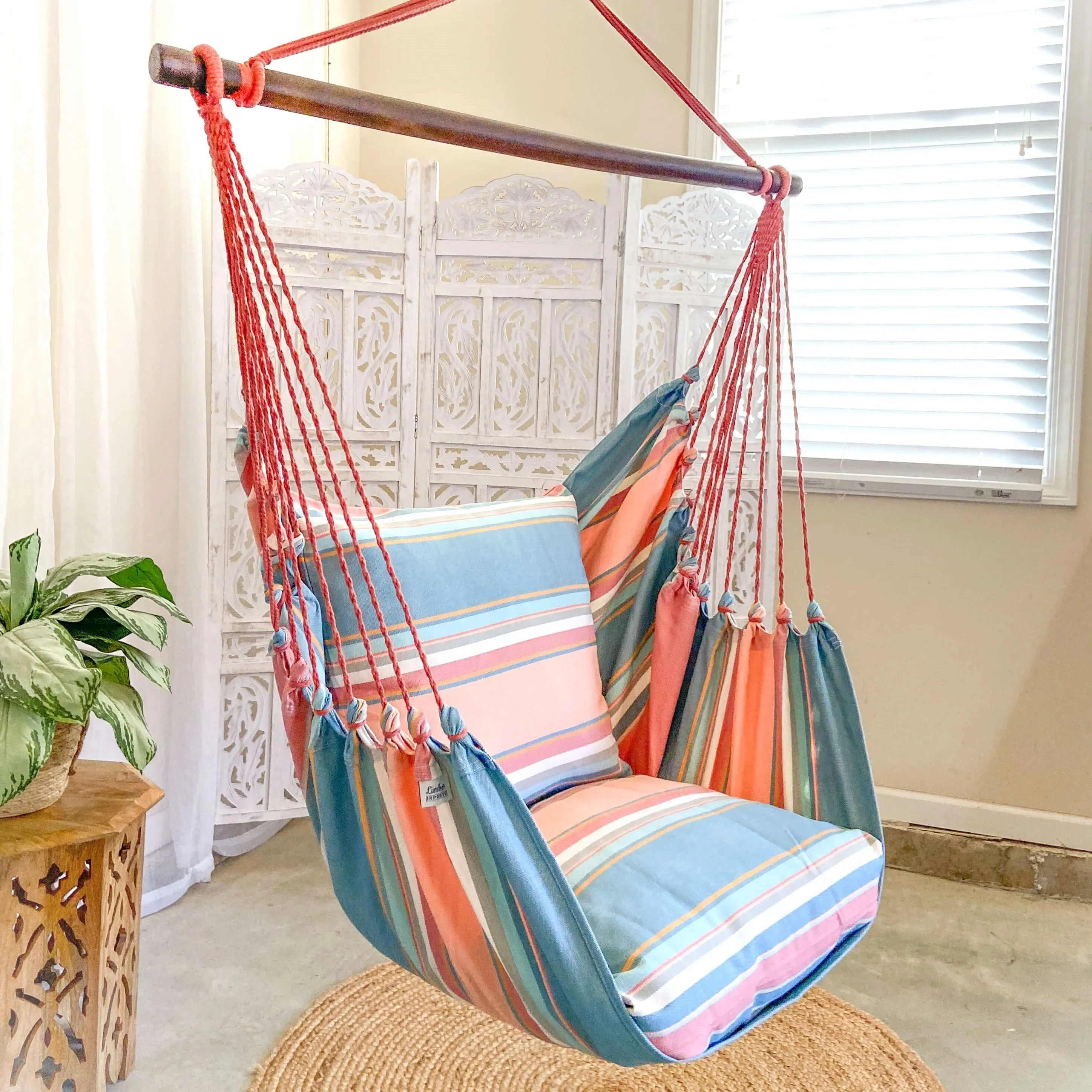 Colorful Pink & Light Blue Hammock Chair Swing | PASTEL