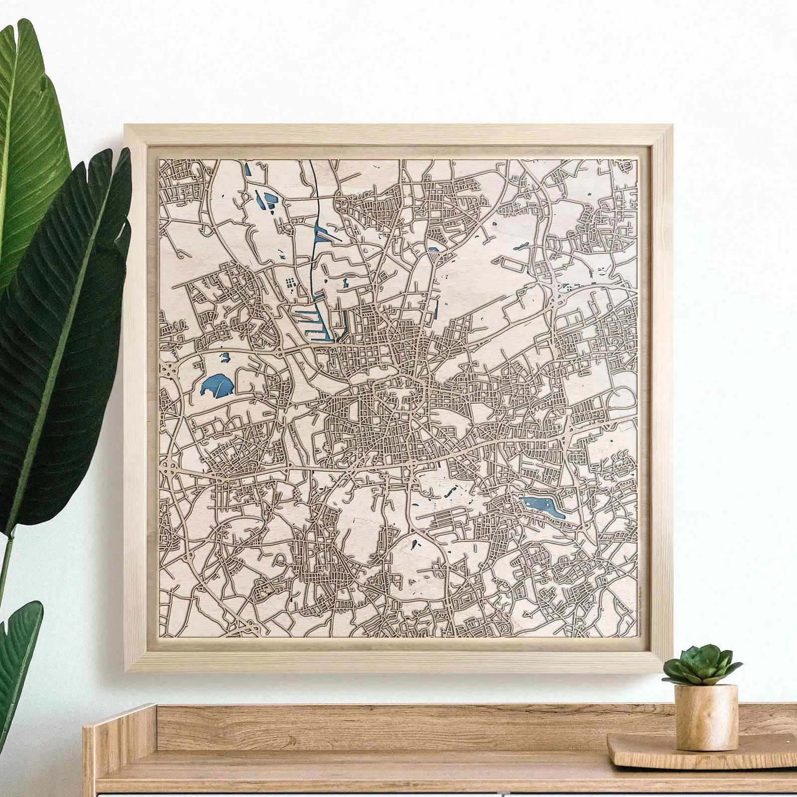 Dortmund Wooden Map
