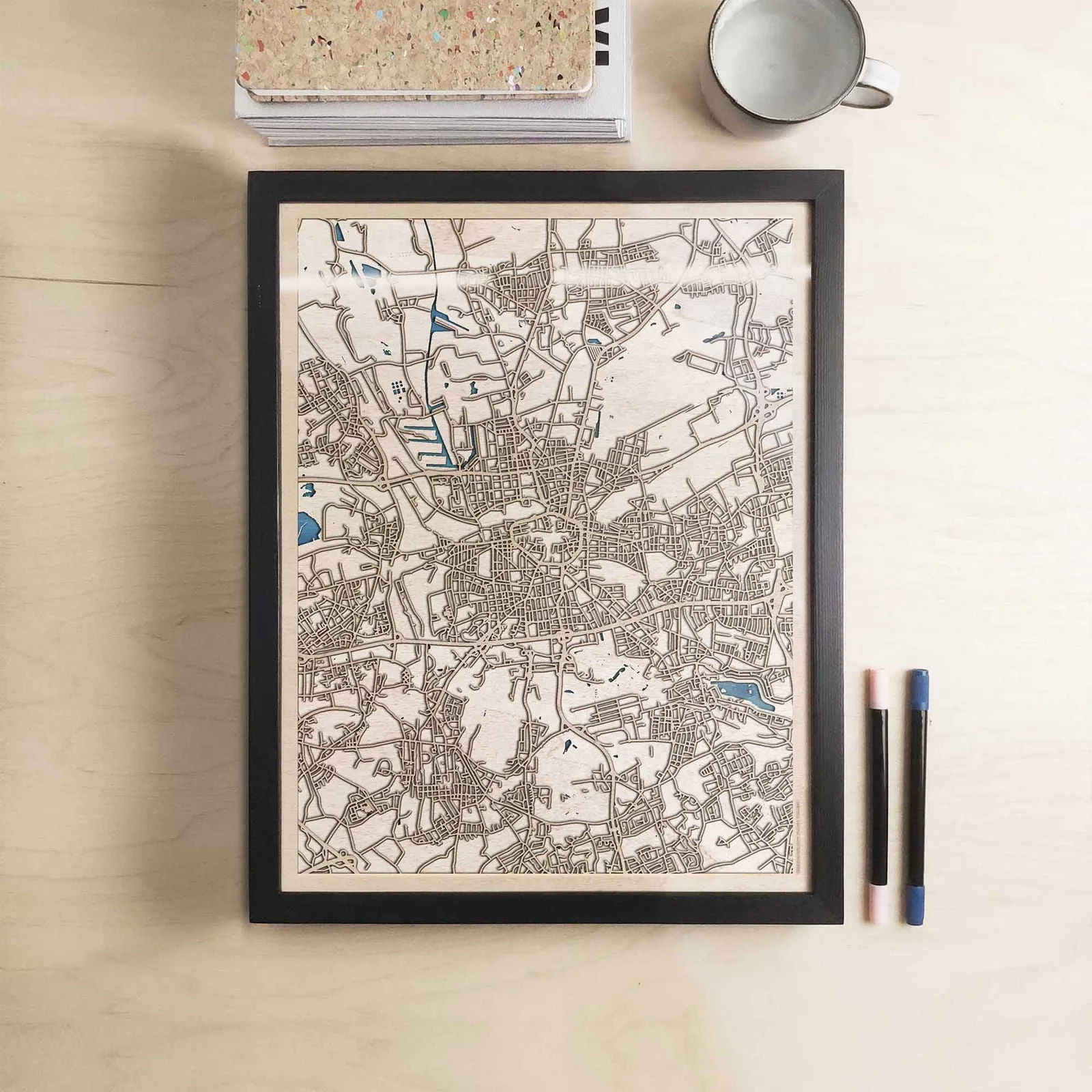 Dortmund Wooden Map