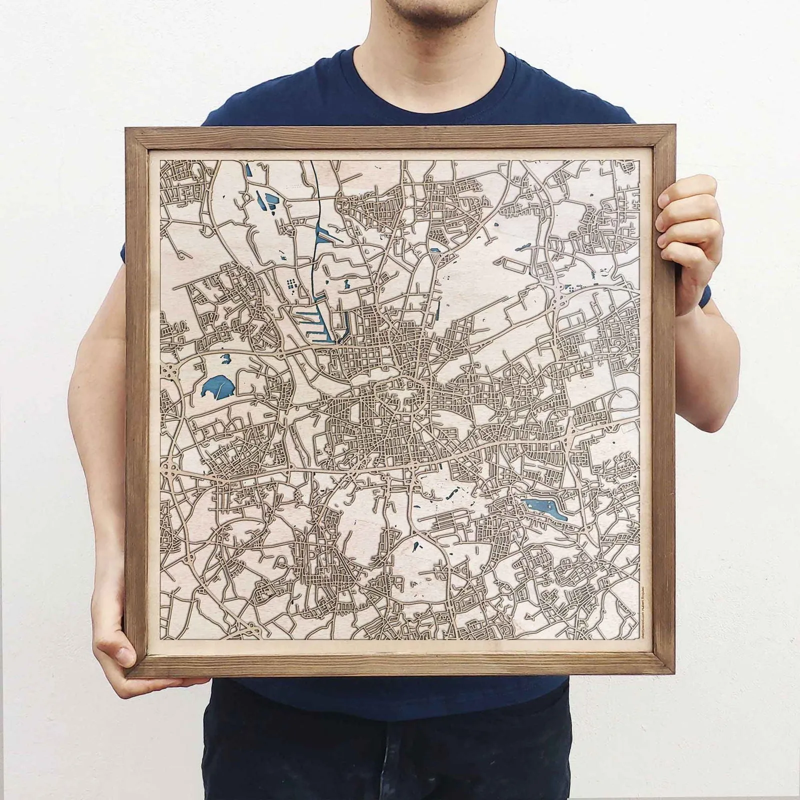 Dortmund Wooden Map