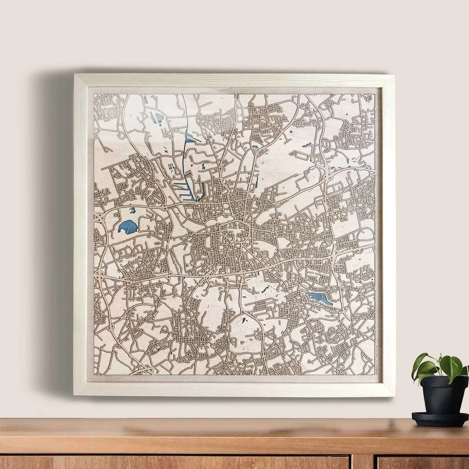 Dortmund Wooden Map