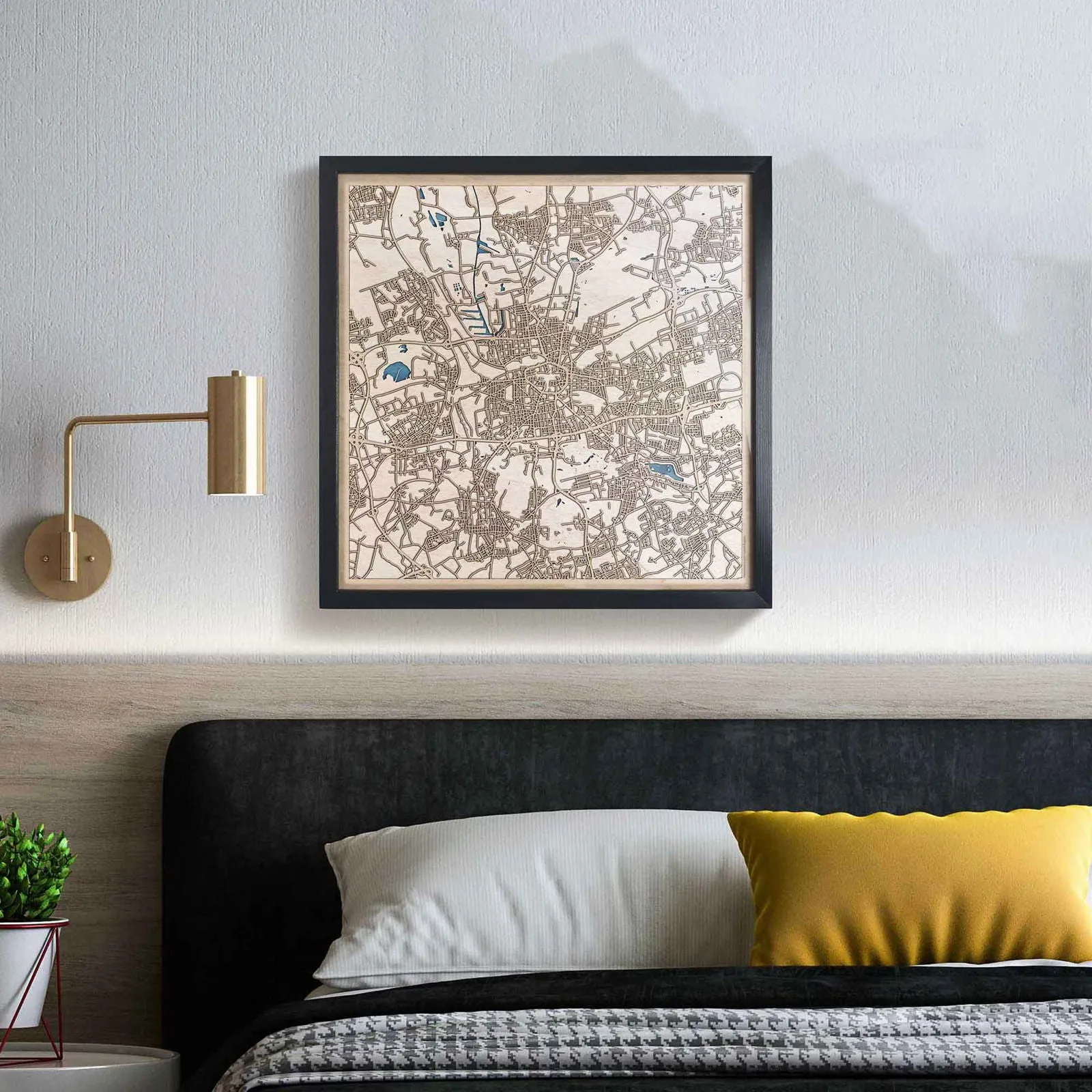 Dortmund Wooden Map